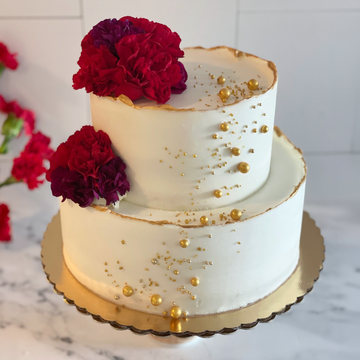 Gold Edge Tiered Cake